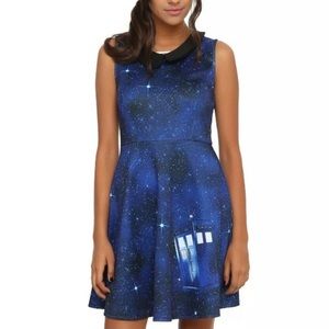 Galaxy Tardis Dr. Who Costume Skater Dress Peter Pan Collar Hot Topic Cosplay